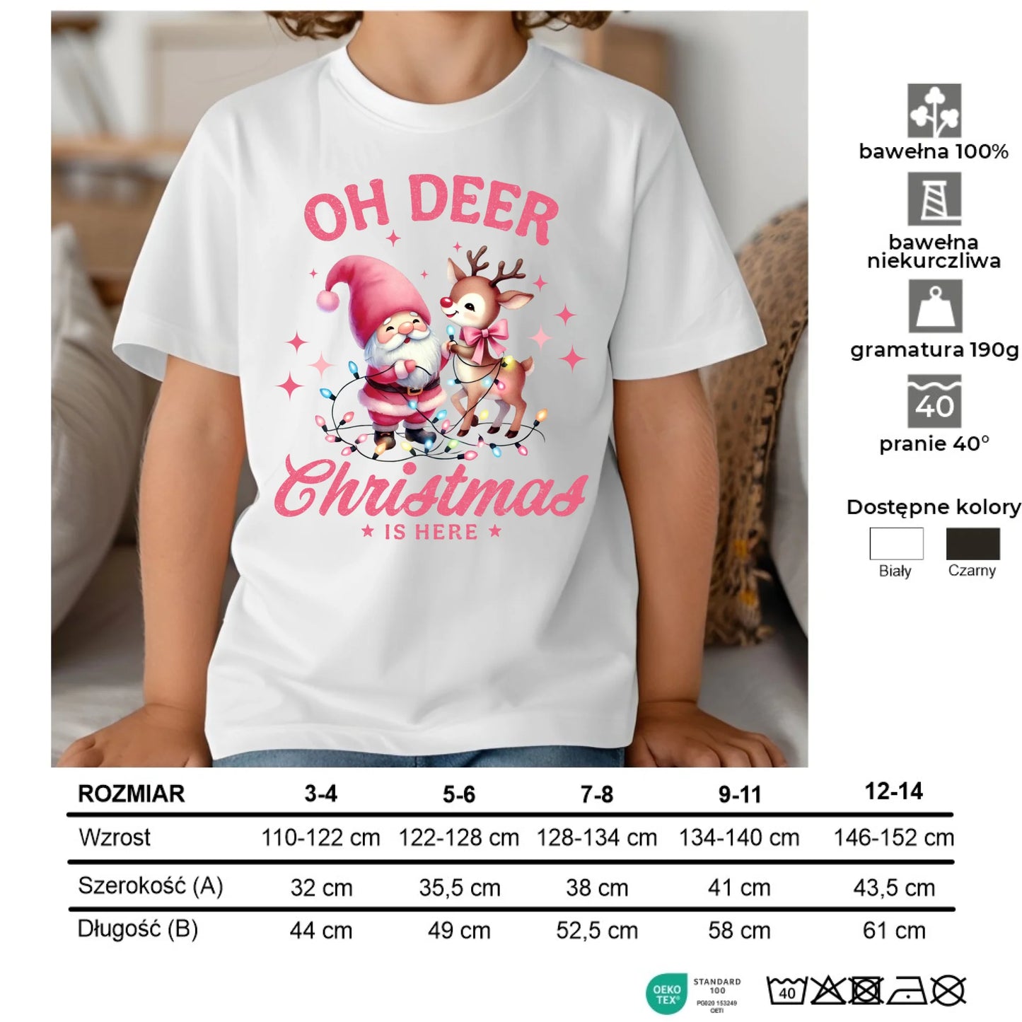 Koszulka dziecięca świąteczna - Oh deer Christmas is here BN59 - StoryCups.pl