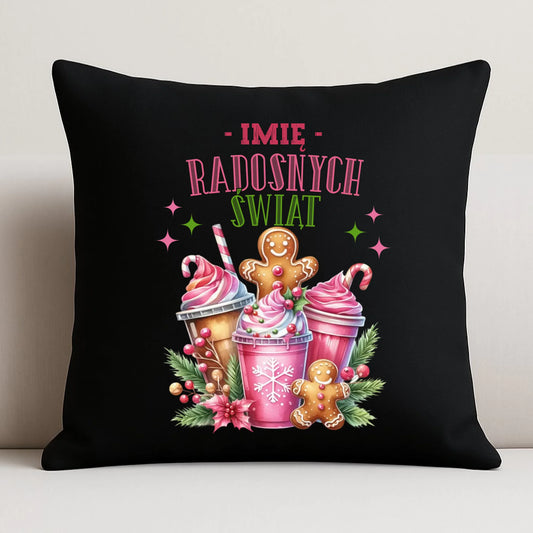 Poduszka dekoracyjna świąteczna - Radosnych Świąt - personalizowana BN58 - StoryCups.pl