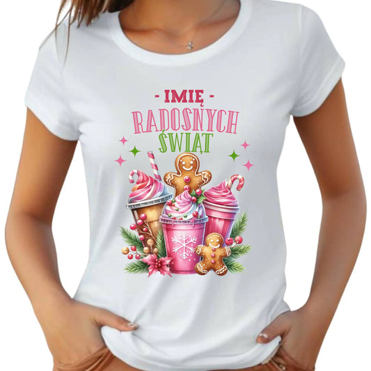 Koszulka damska świąteczna - Radosnych Świąt - personalizowana BN58 - StoryCups.pl