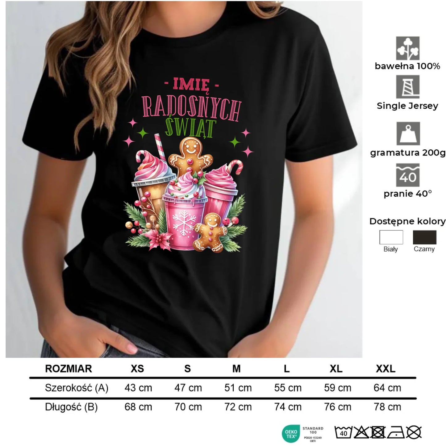 Koszulka damska świąteczna - Radosnych Świąt - personalizowana BN58 - StoryCups.pl