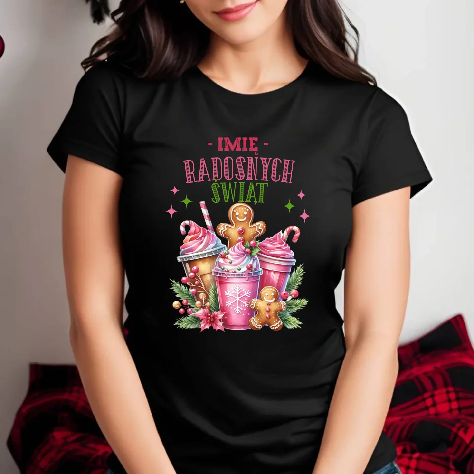 Koszulka damska świąteczna - Radosnych Świąt - personalizowana BN58 - StoryCups.pl