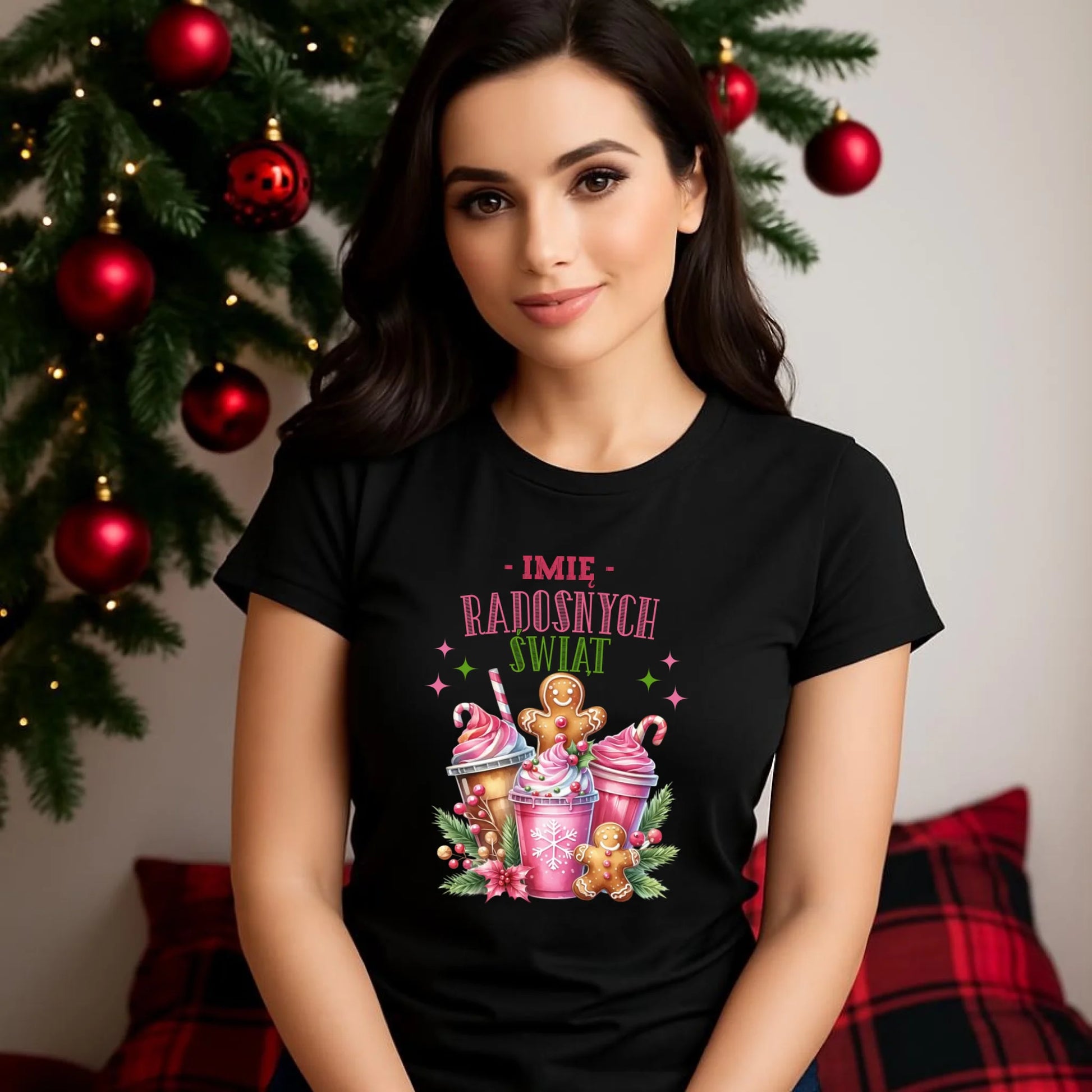 Koszulka damska świąteczna - Radosnych Świąt - personalizowana BN58 - StoryCups.pl