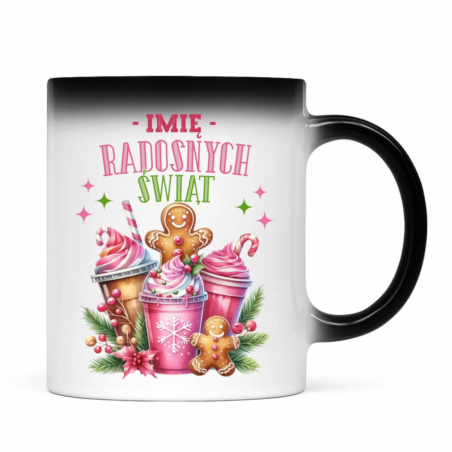 Kubek magiczny świąteczny - Radosnych Świąt - personalizowany BN58 - StoryCups.pl