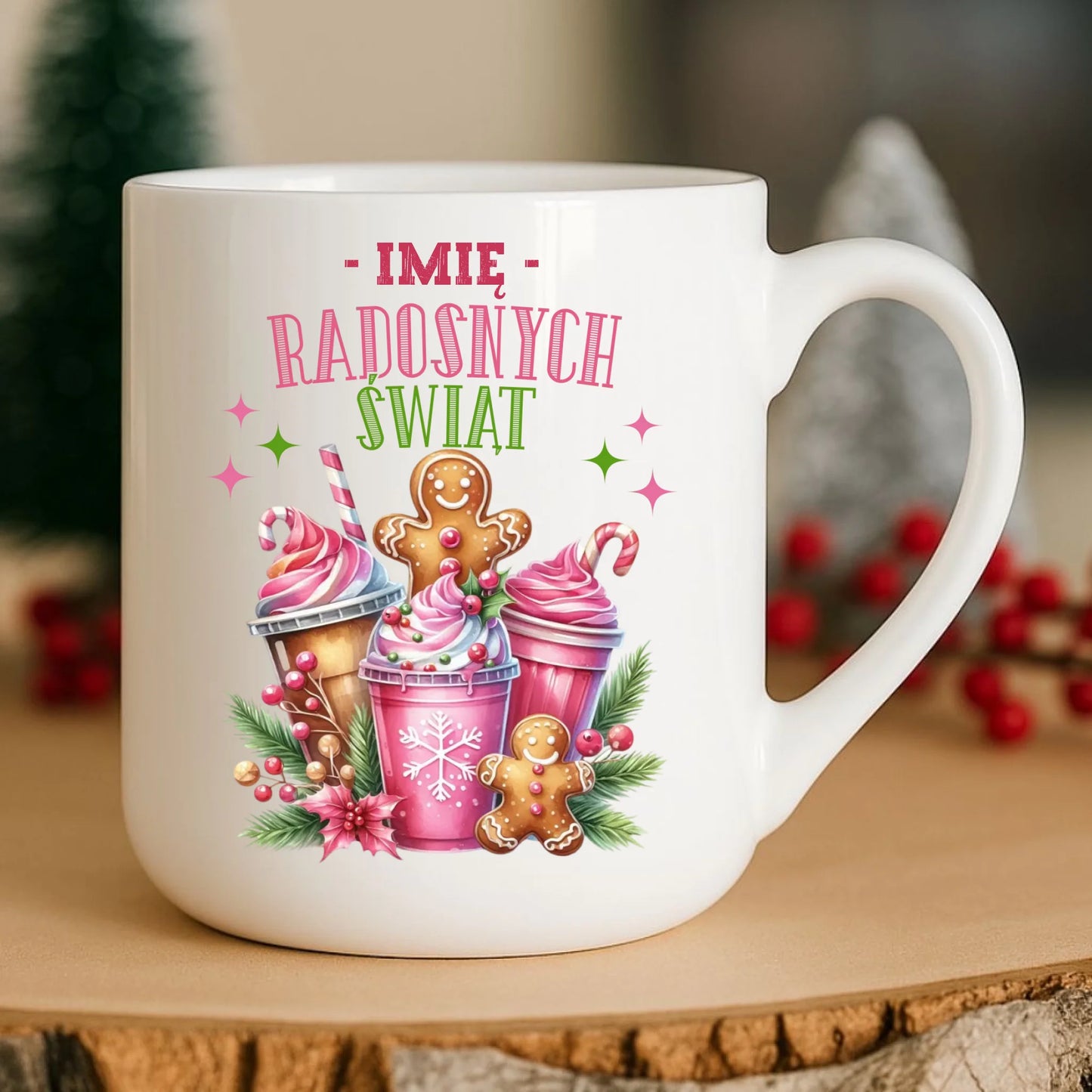 Kubek elegant świąteczny - Radosnych Świąt - personalizowany BN58 - StoryCups.pl