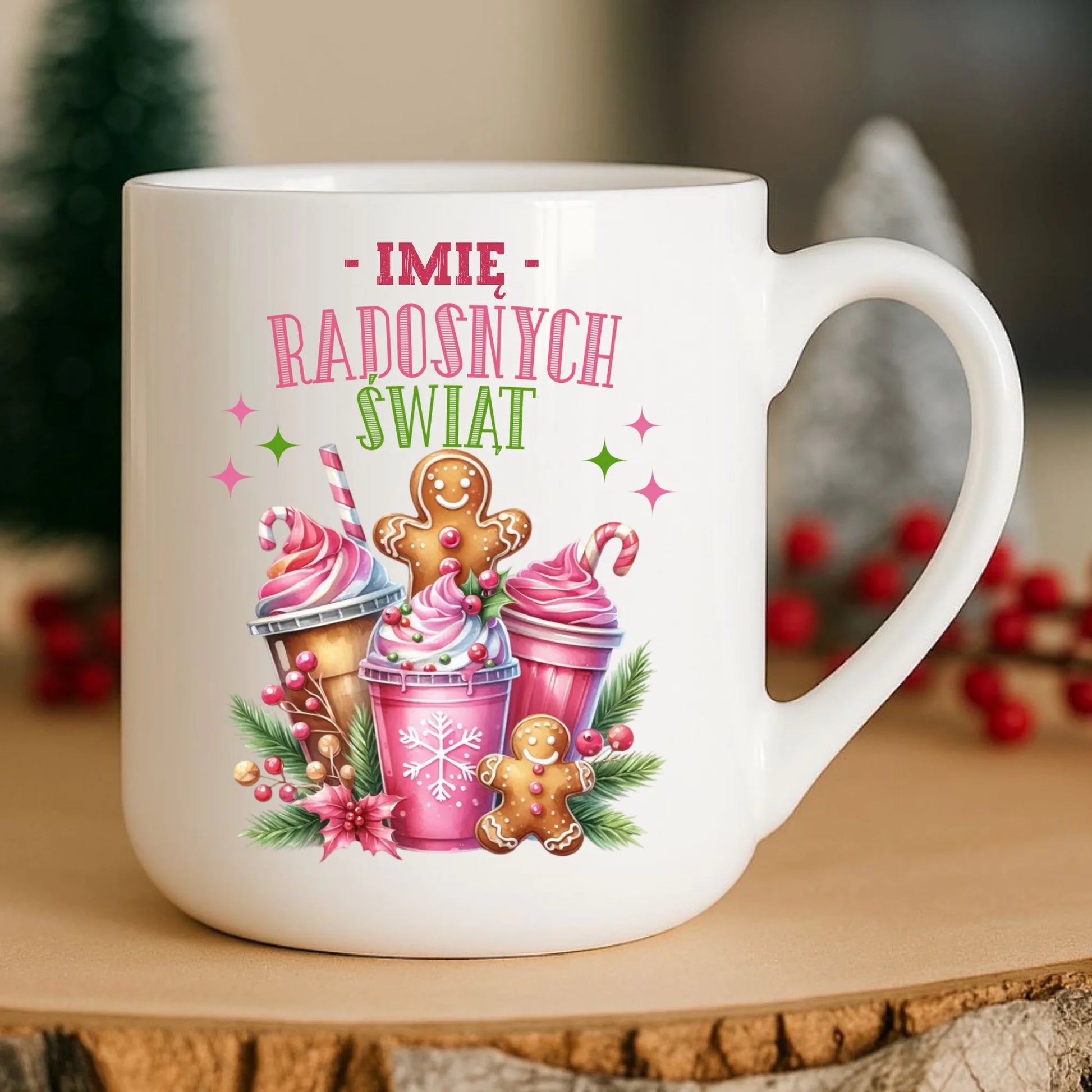 Kubek elegant świąteczny - Radosnych Świąt - personalizowany BN58 - StoryCups.pl