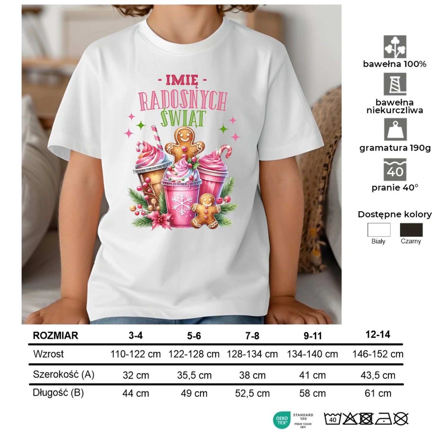 Koszulka dziecięca świąteczna - Radosnych Świąt - personalizowana BN58 - StoryCups.pl