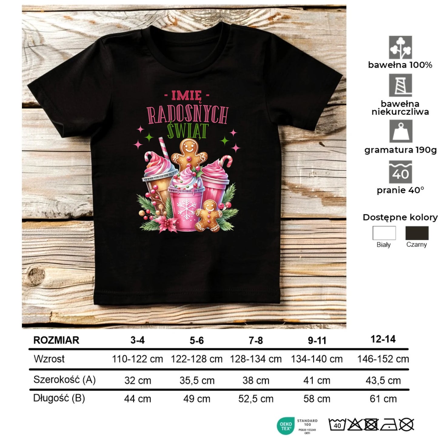 Koszulka dziecięca świąteczna - Radosnych Świąt - personalizowana BN58 - StoryCups.pl