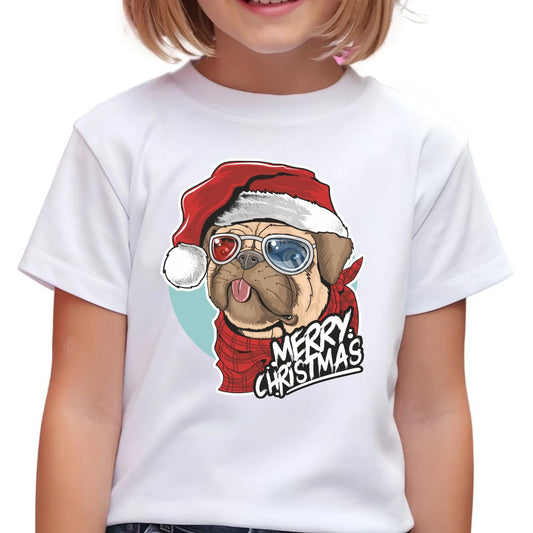 Koszulka dziecięca świąteczna - Mops Merry Christmas BN62