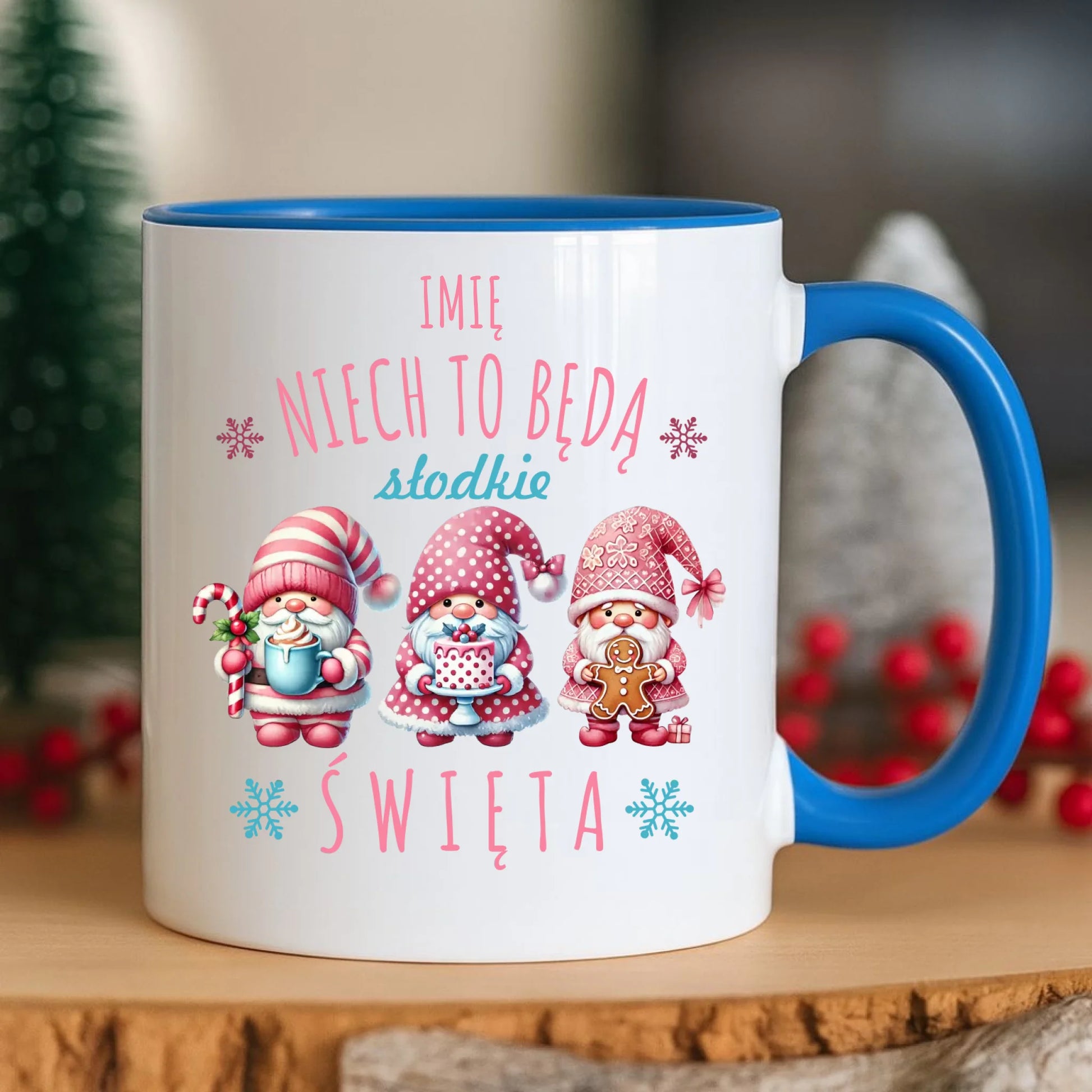 Kubek świąteczny - Skrzaty Słodkie Święta - personalizowany BN57 - StoryCups.pl