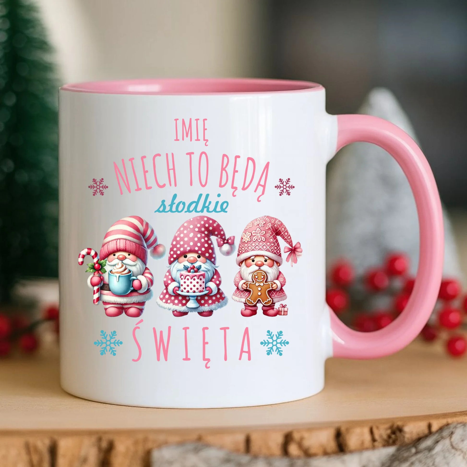 Kubek świąteczny - Skrzaty Słodkie Święta - personalizowany BN57 - StoryCups.pl