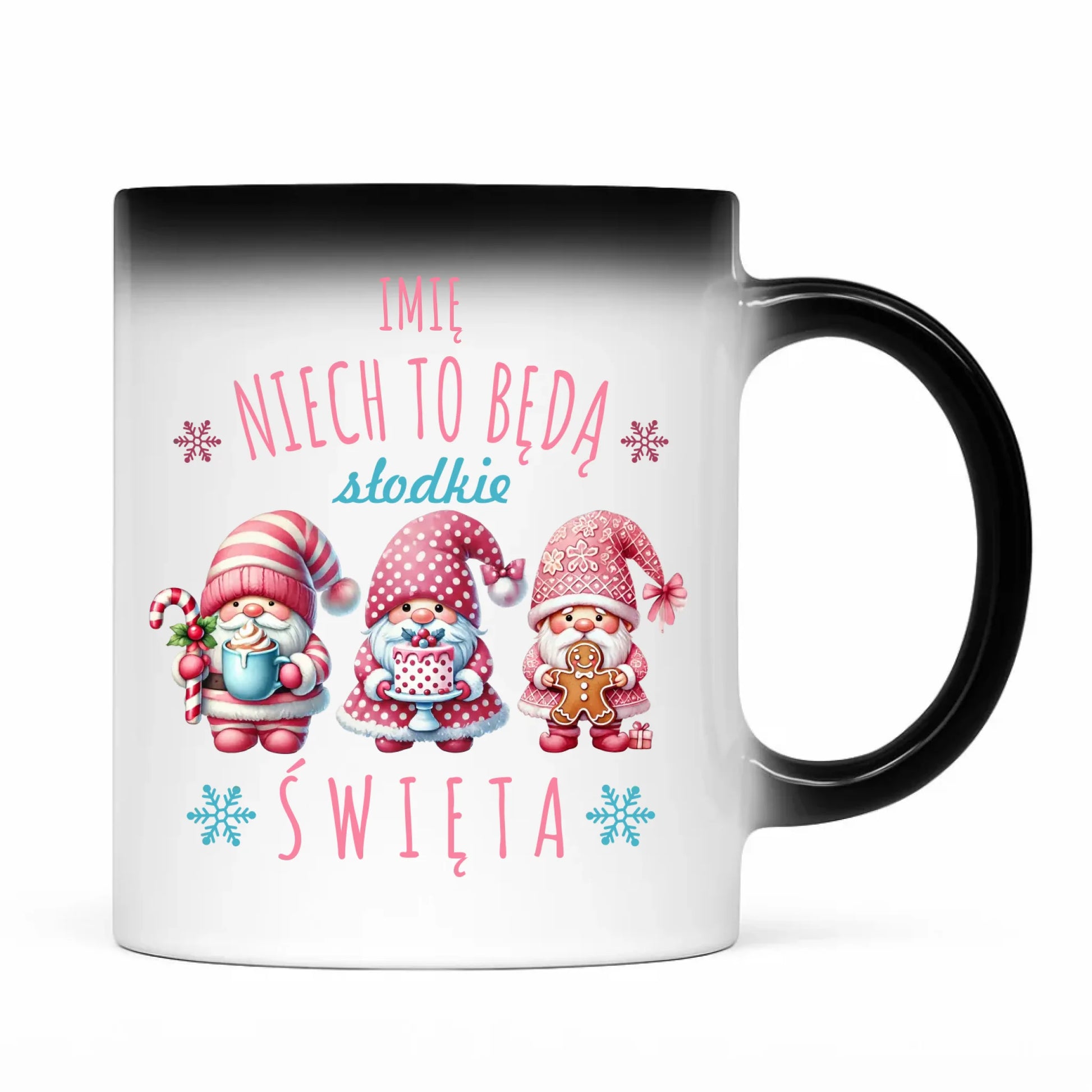 Kubek magiczny świąteczny - Skrzaty Słodkie Święta - personalizowany BN57 - StoryCups.pl