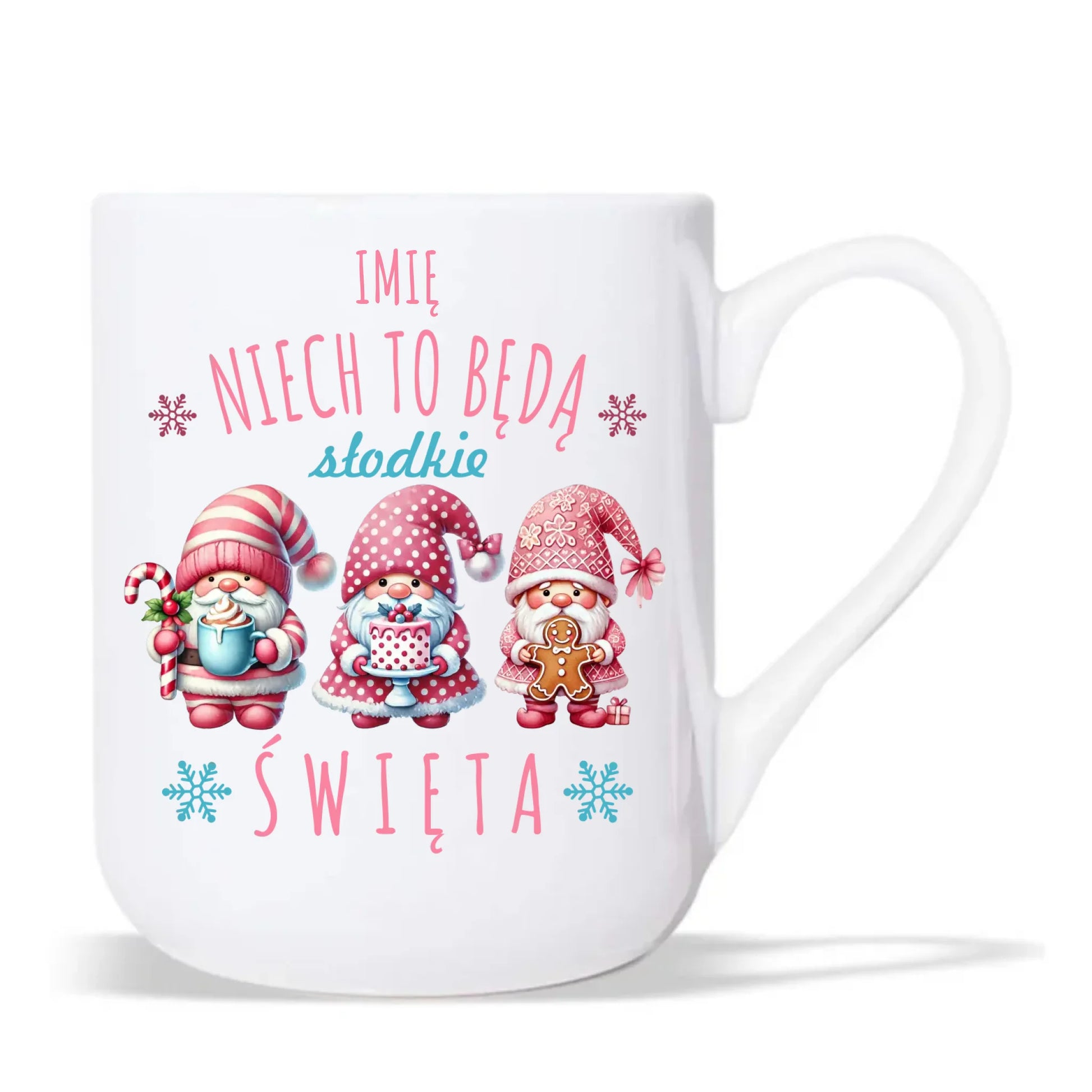 Kubek elegant świąteczny - Skrzaty Słodkie Święta - personalizowany BN57 - StoryCups.pl