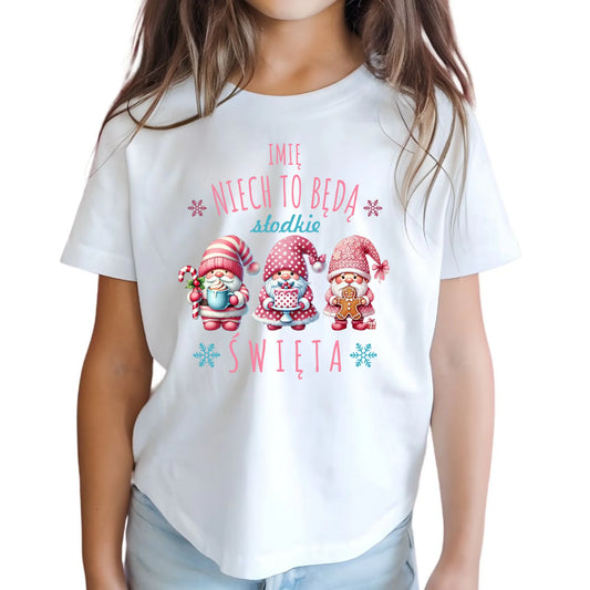 Koszulka dziecięca świąteczna- Skrzaty Słodkie Święta - personalizowana BN57 - StoryCups.pl