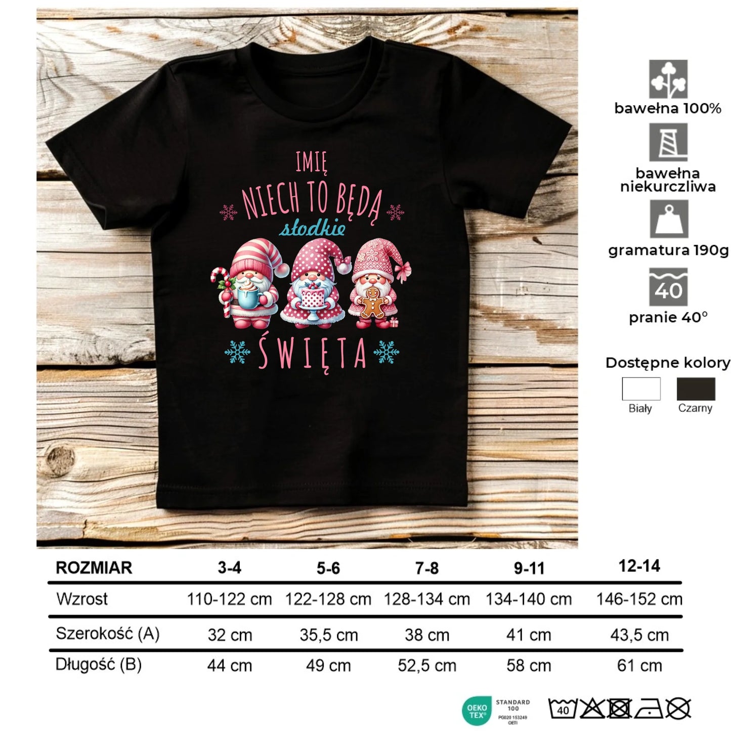 Koszulka dziecięca świąteczna- Skrzaty Słodkie Święta - personalizowana BN57 - StoryCups.pl