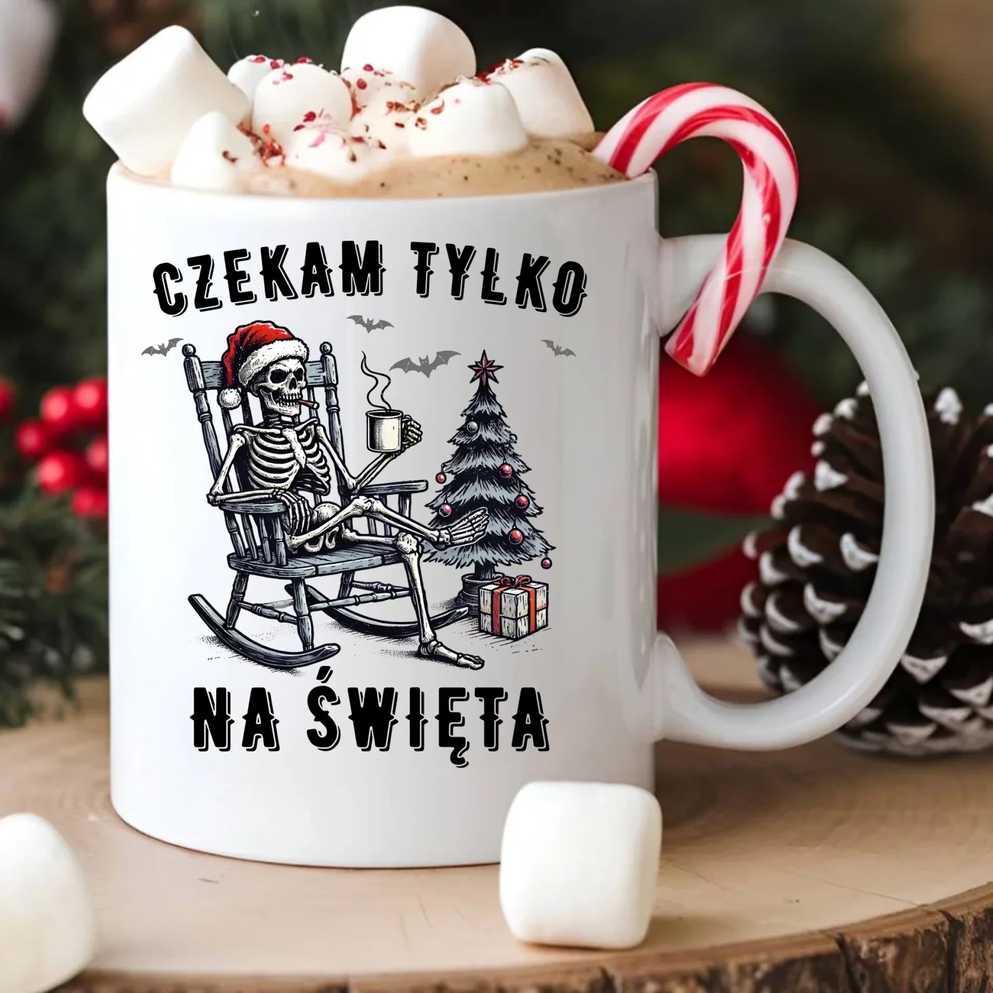 Kubek świąteczny - Czekam tylko na święta BN56 - StoryCups.pl