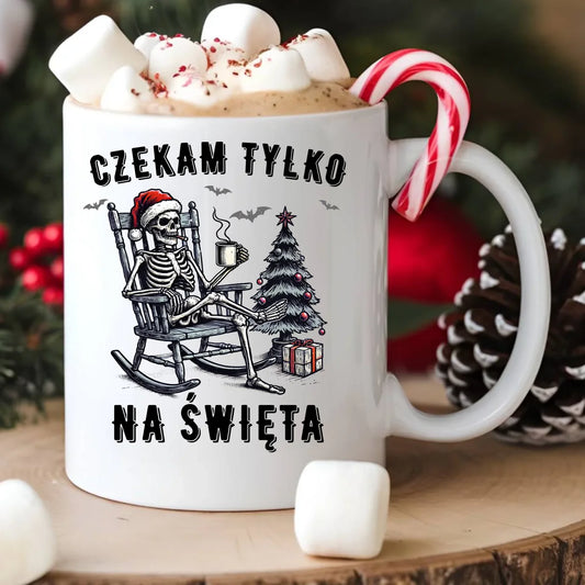 Kubek świąteczny - Czekam tylko na święta BN56 - StoryCups.pl