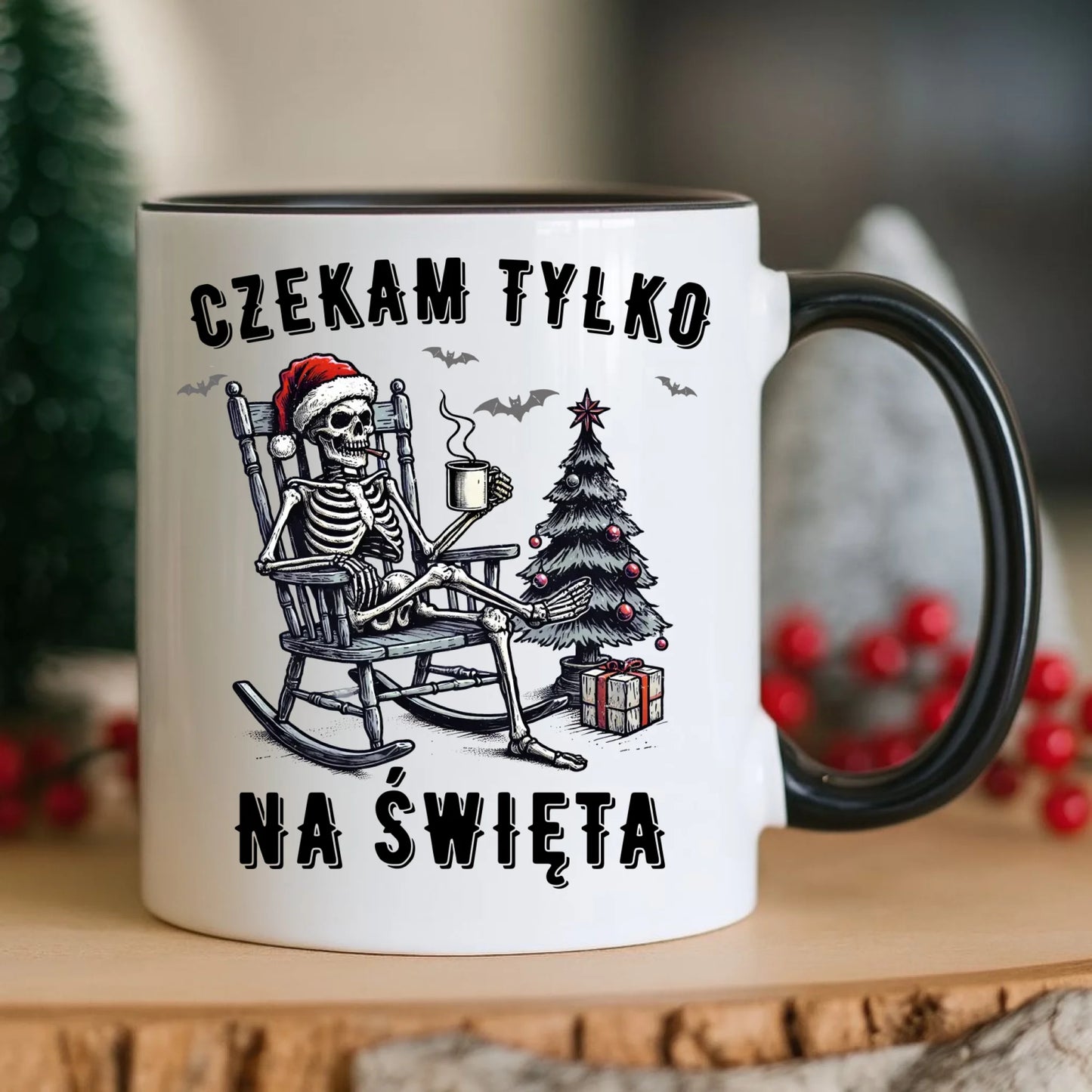 Kubek świąteczny - Czekam tylko na święta BN56 - StoryCups.pl