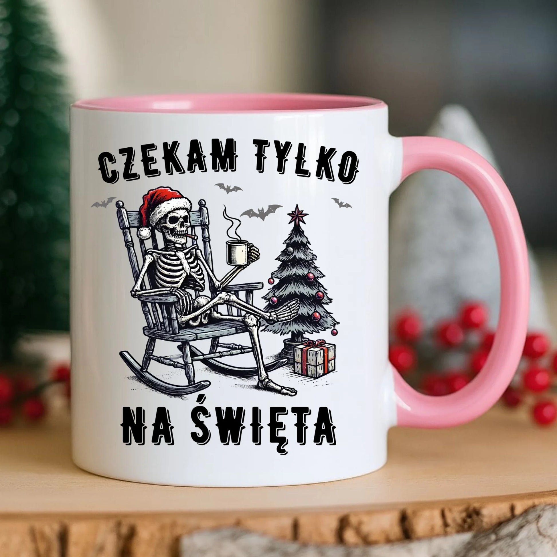 Kubek świąteczny - Czekam tylko na święta BN56 - StoryCups.pl