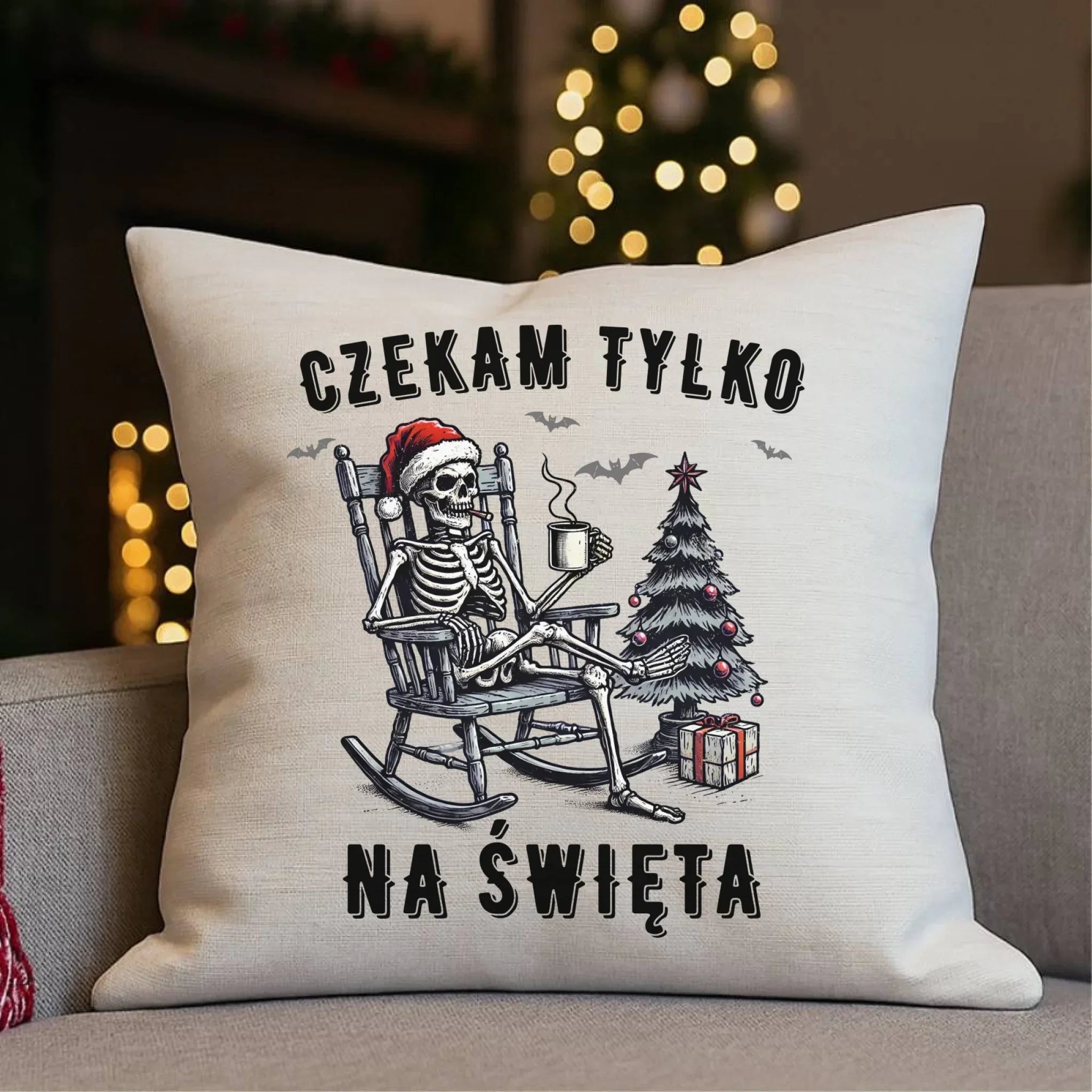 Poduszka świąteczna - Czekam tylko na święta BN56 - StoryCups.pl