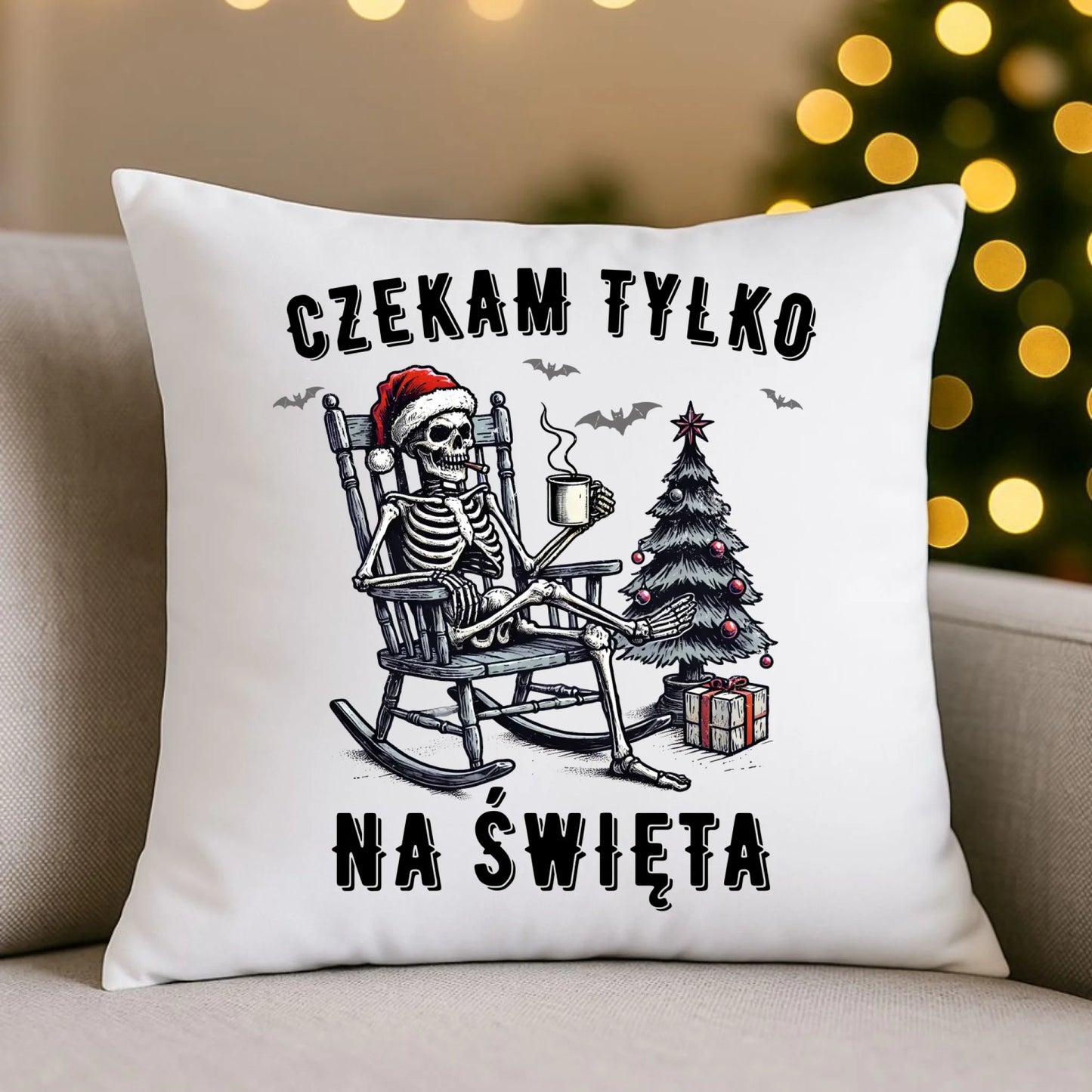 Poduszka świąteczna - Czekam tylko na święta BN56 - StoryCups.pl