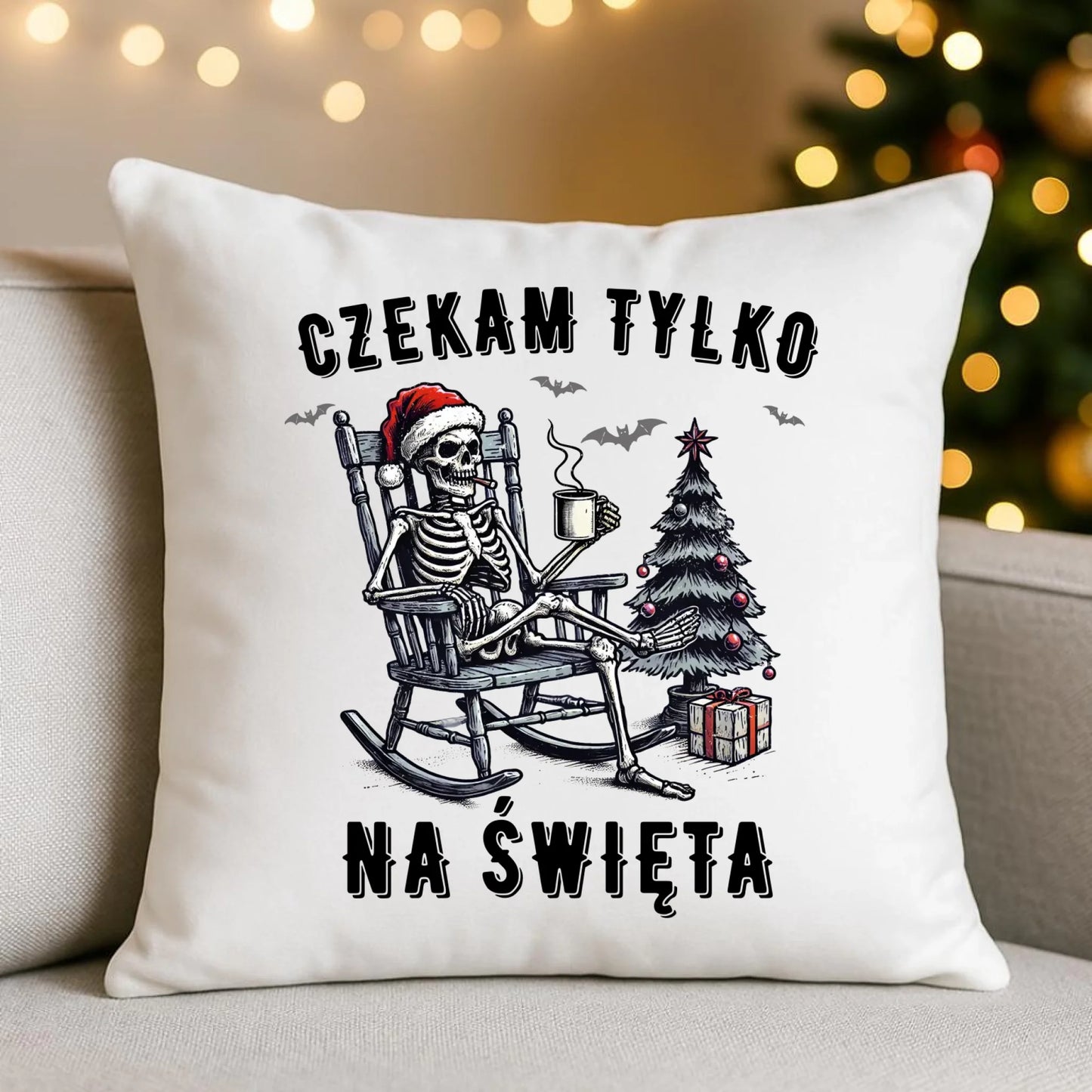 Poduszka świąteczna - Czekam tylko na święta BN56 - StoryCups.pl