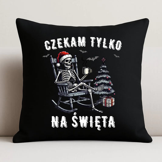 Poduszka dekoracyjna świąteczna - Czekam tylko na święta BN56 - StoryCups.pl