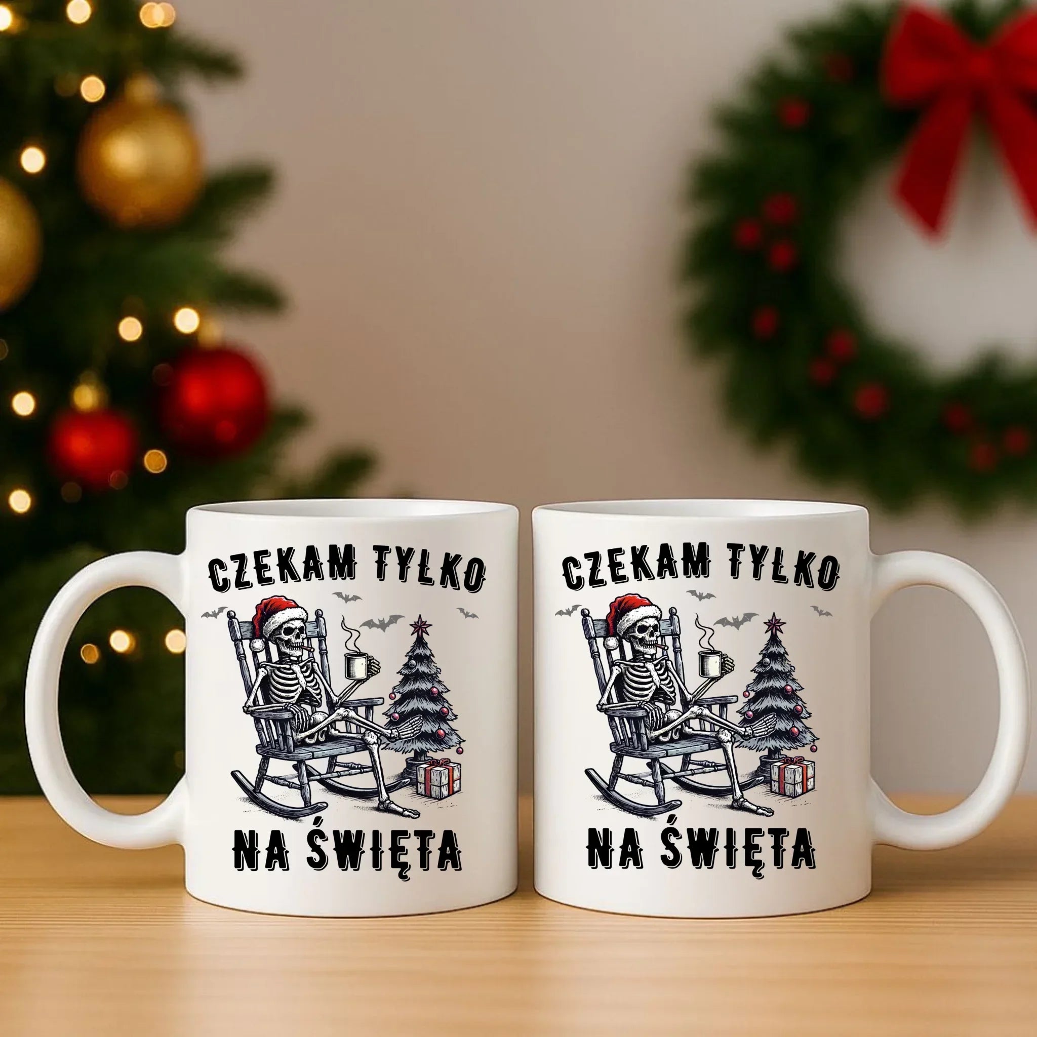 Zestaw poduszka i kubek świąteczny - Czekam tylko na święta BN56 - StoryCups.pl