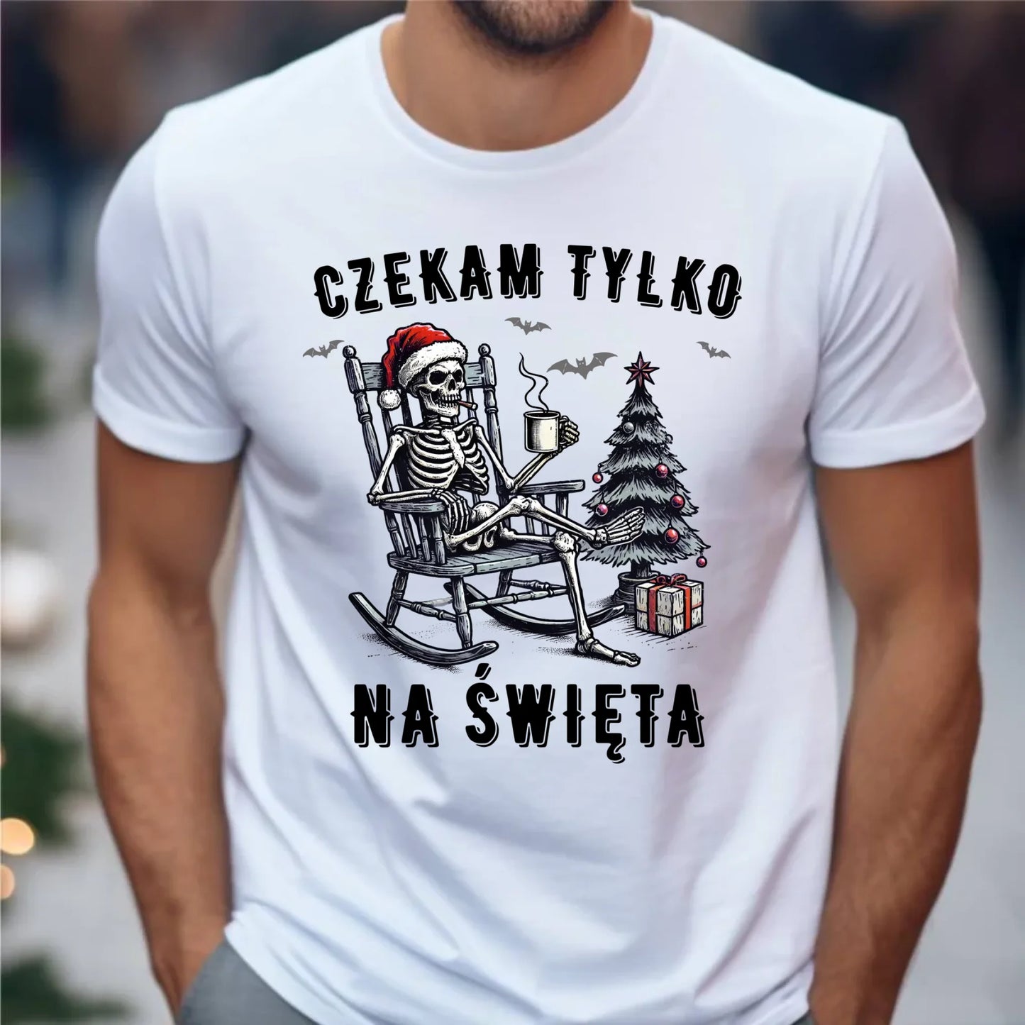 Koszulka męska świąteczna - Czekam tylko na święta BN56 - StoryCups.pl