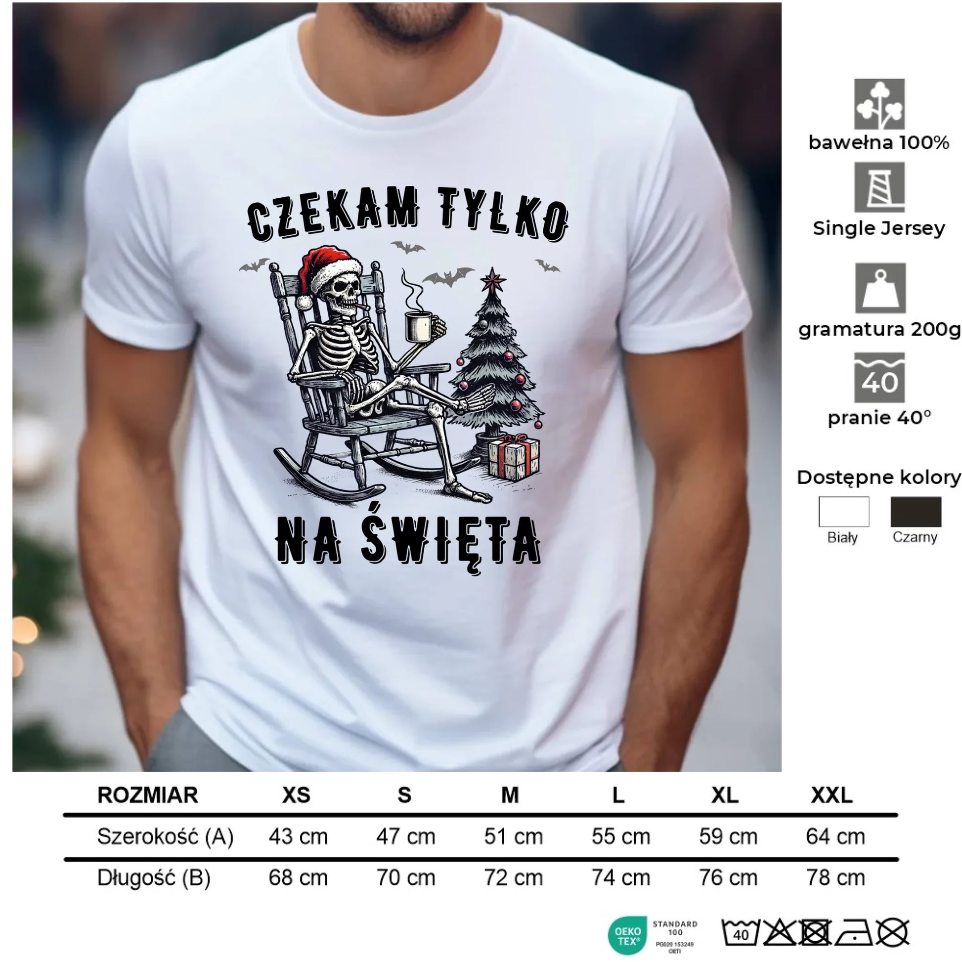 Koszulka męska świąteczna - Czekam tylko na święta BN56 - StoryCups.pl