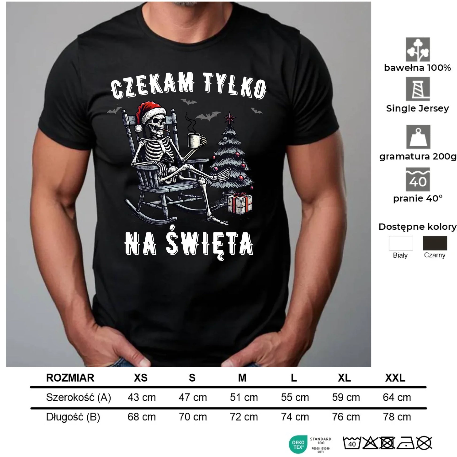 Koszulka męska świąteczna - Czekam tylko na święta BN56 - StoryCups.pl