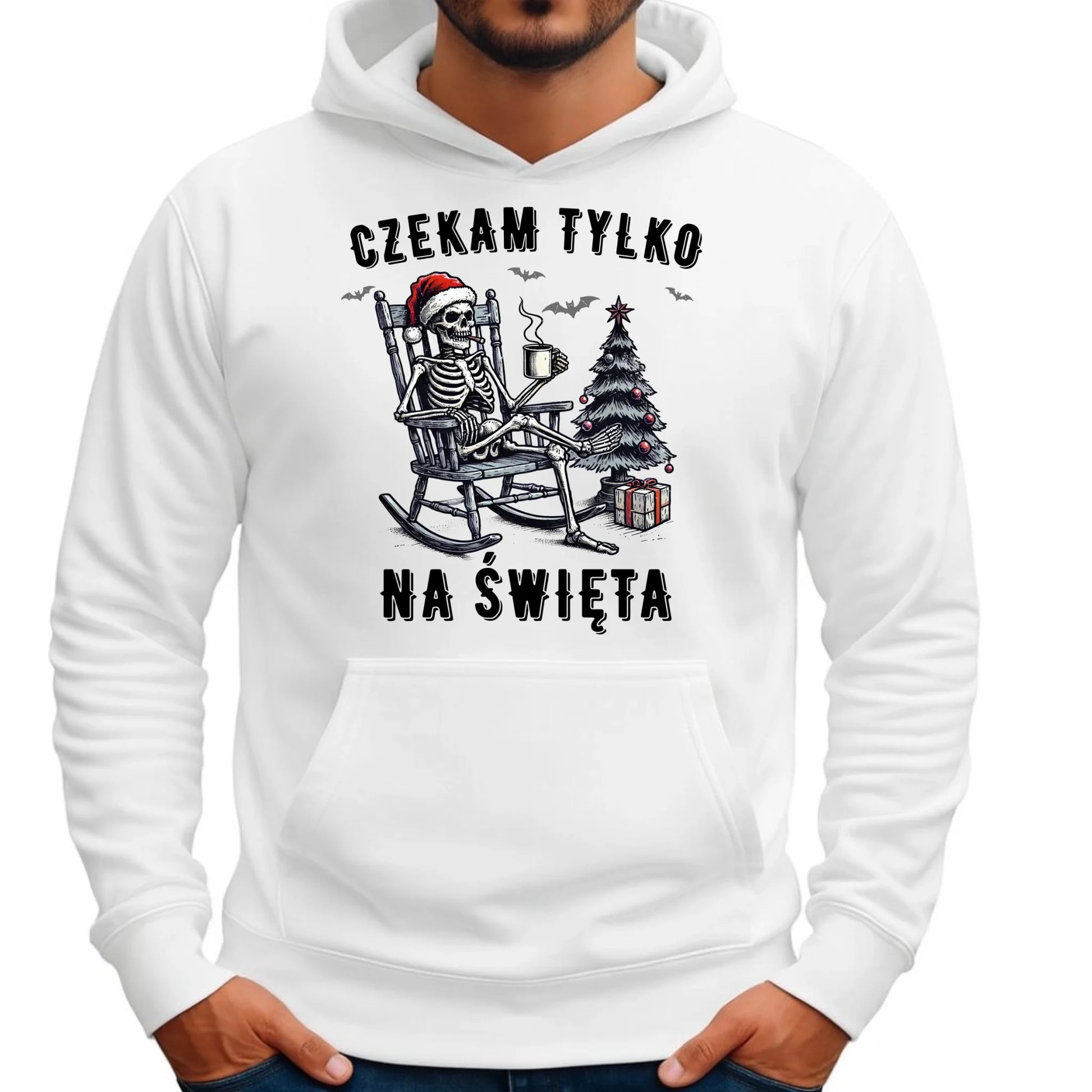 Bluza męska z kapturem świąteczna - Czekam tylko na święta BN56 - StoryCups.pl