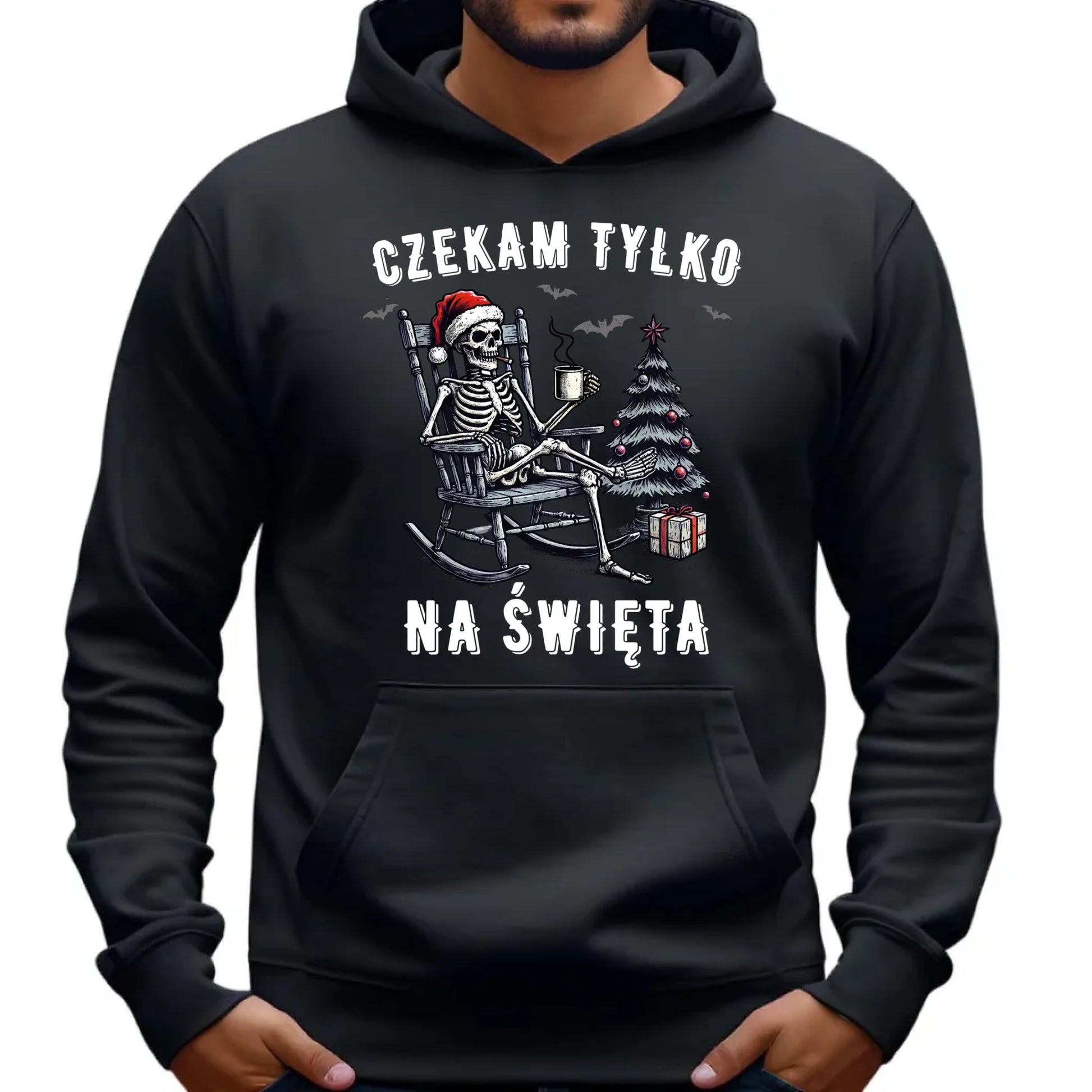 Bluza męska z kapturem świąteczna - Czekam tylko na święta BN56 - StoryCups.pl