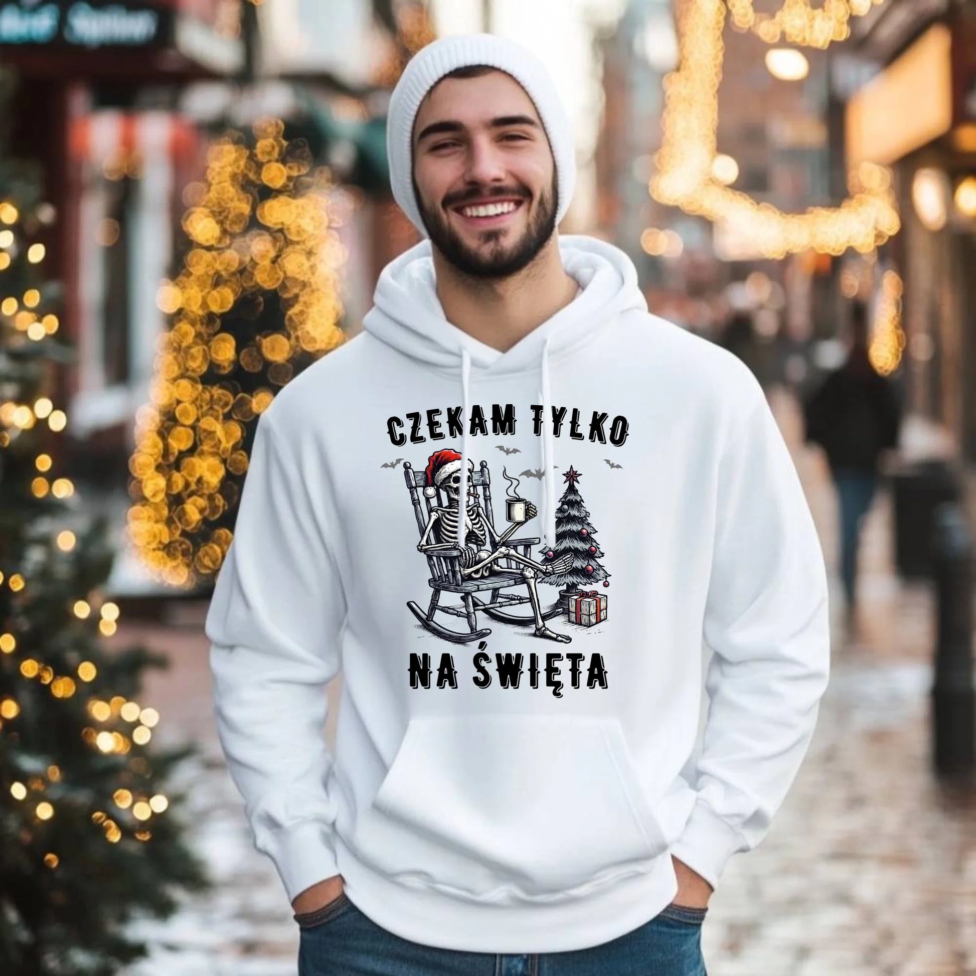 Bluza męska z kapturem świąteczna - Czekam tylko na święta BN56 - StoryCups.pl