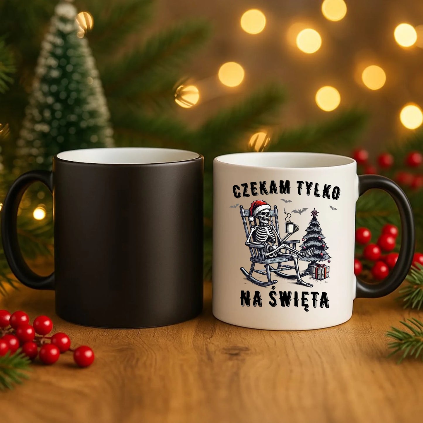 Kubek magiczny świąteczny - Czekam tylko na święta BN56 - StoryCups.pl