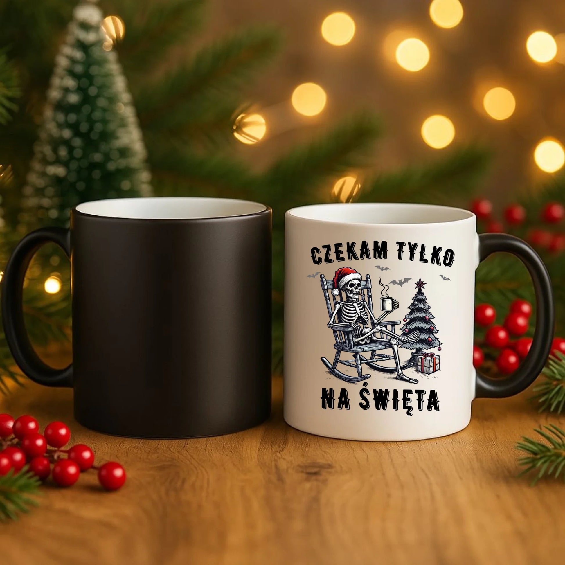 Kubek magiczny świąteczny - Czekam tylko na święta BN56 - StoryCups.pl