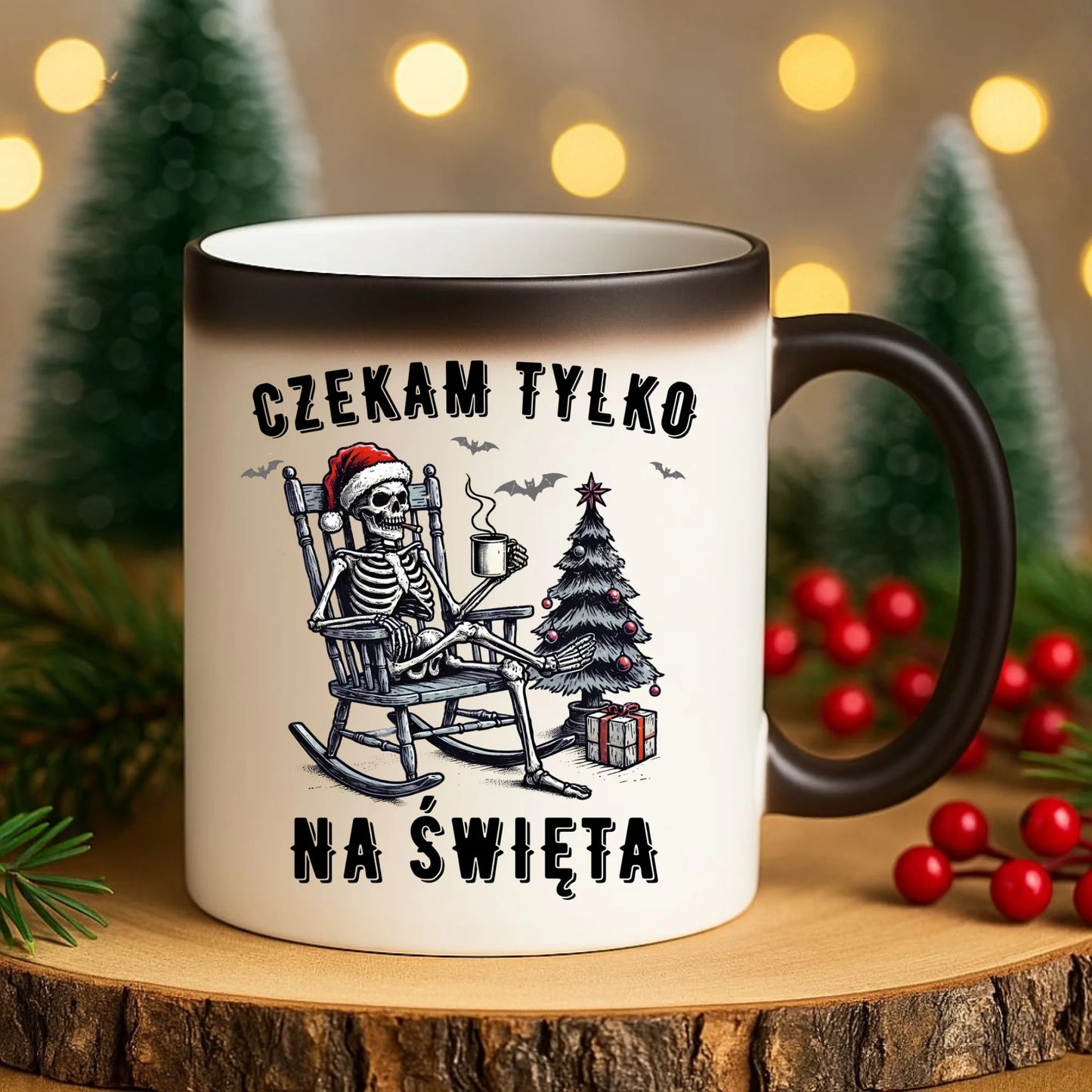 Kubek magiczny świąteczny - Czekam tylko na święta BN56 - StoryCups.pl