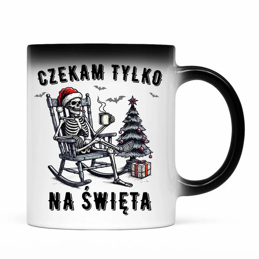 Kubek magiczny świąteczny - Czekam tylko na święta BN56 - StoryCups.pl