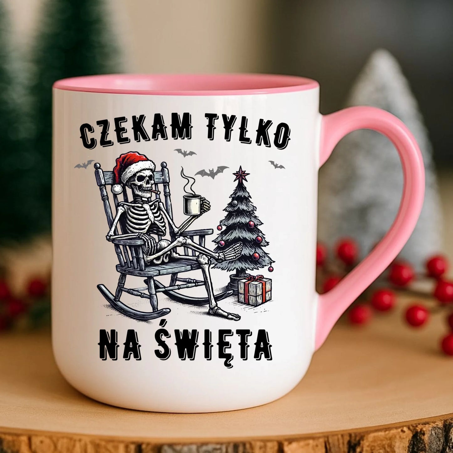 Kubek elegant świąteczny - Czekam tylko na święta BN56 - StoryCups.pl