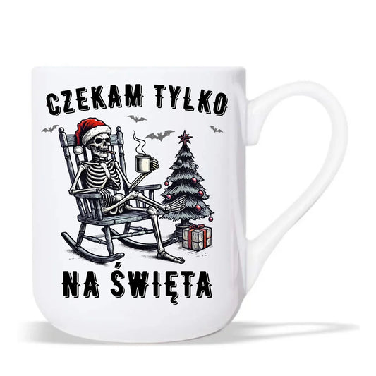 Kubek elegant świąteczny - Czekam tylko na święta BN56 - StoryCups.pl