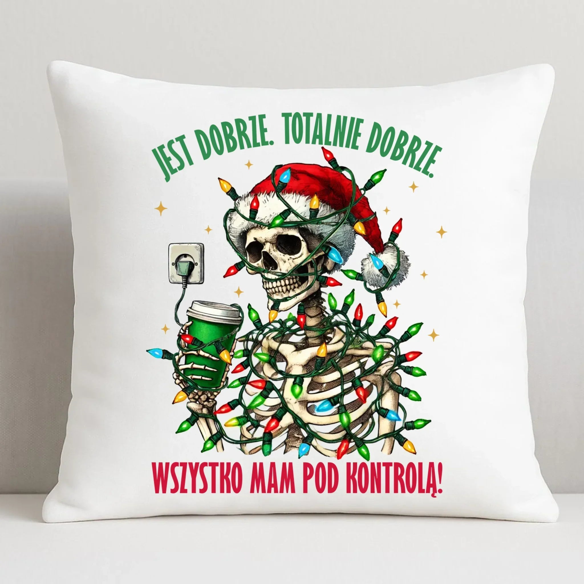 Poduszka świąteczna - Jest dobrze Wszystko mam pod kontrolą BN55 - StoryCups.pl
