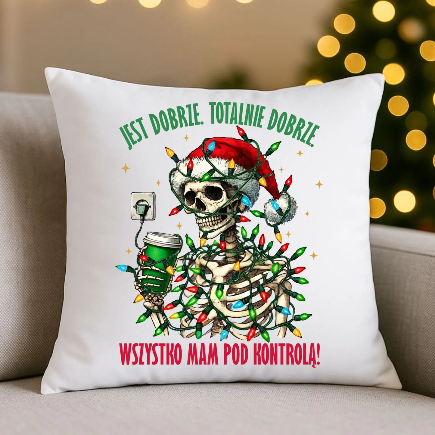 Poduszka świąteczna - Jest dobrze Wszystko mam pod kontrolą BN55 - StoryCups.pl