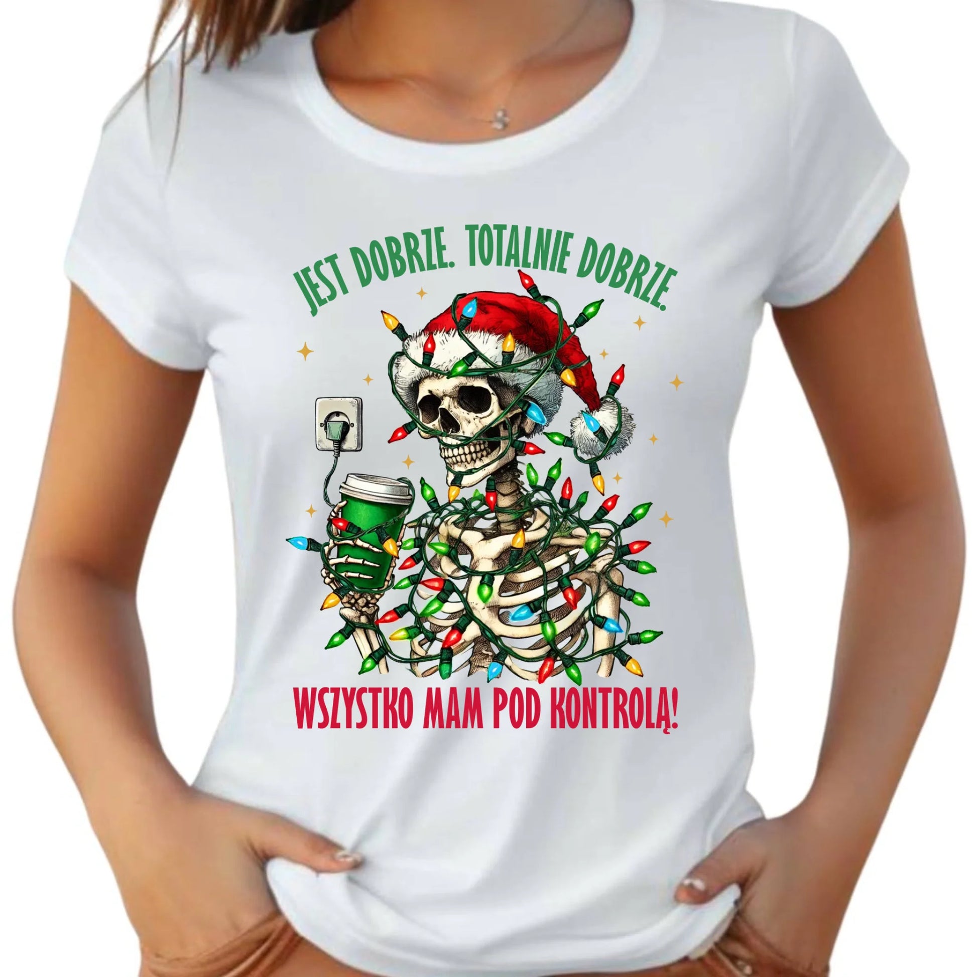 Koszulka damska świąteczna - Jest dobrze Wszystko mam pod kontrolą BN55 - StoryCups.pl