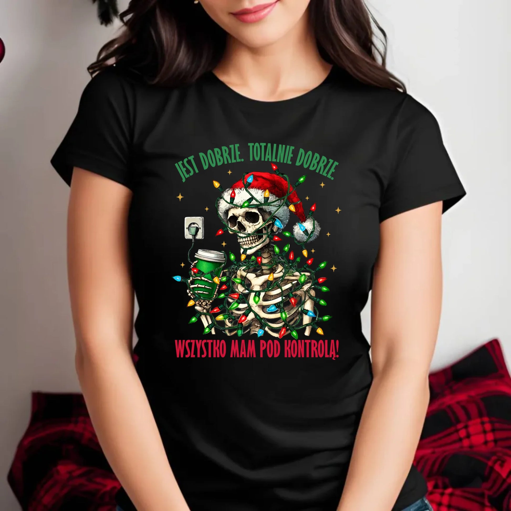 Koszulka damska świąteczna - Jest dobrze Wszystko mam pod kontrolą BN55 - StoryCups.pl