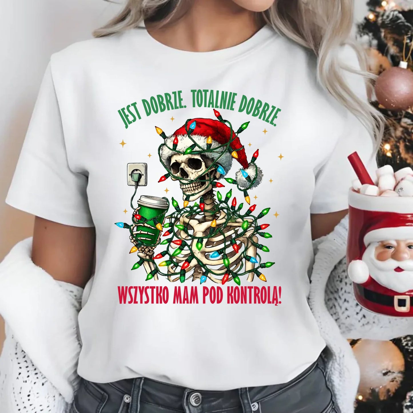 Koszulka damska świąteczna - Jest dobrze Wszystko mam pod kontrolą BN55 - StoryCups.pl