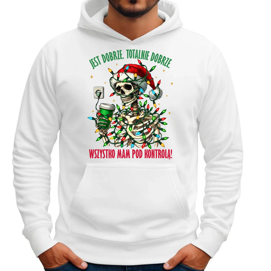 Bluza męska z kapturem świąteczna - Jest dobrze Wszystko mam pod kontrolą BN55