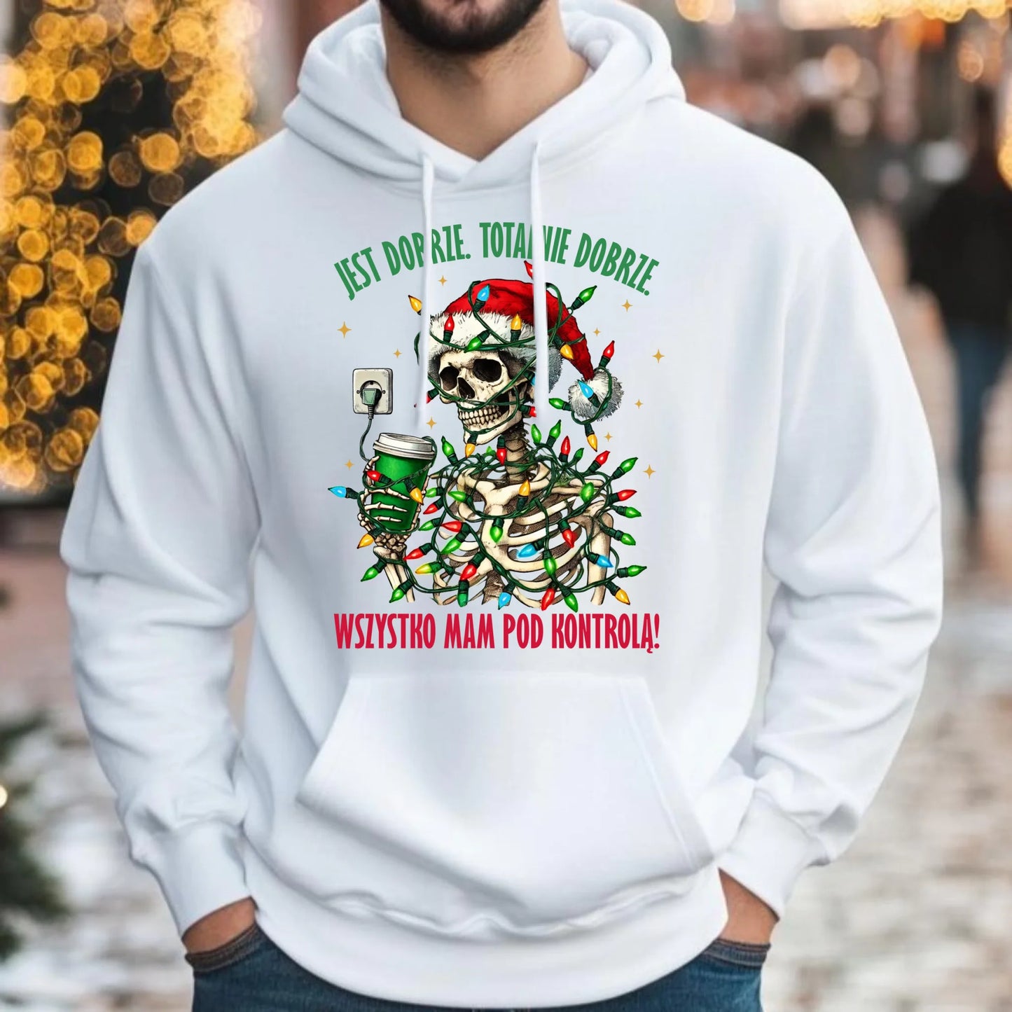Bluza męska z kapturem świąteczna - Jest dobrze Wszystko mam pod kontrolą BN55