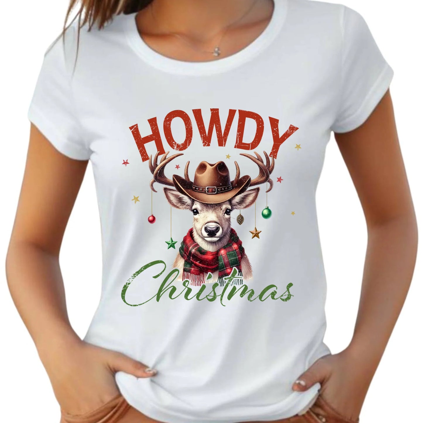 Koszulka damska świąteczna - Howdy Christmas BN54 - StoryCups.pl