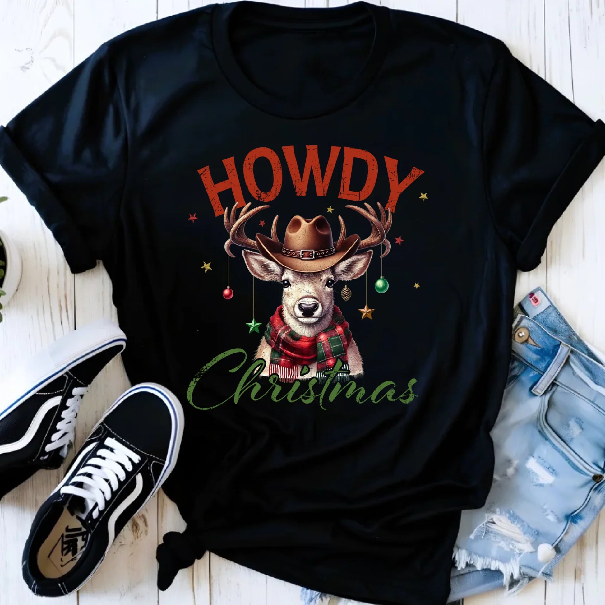 Koszulka damska świąteczna - Howdy Christmas BN54 - StoryCups.pl