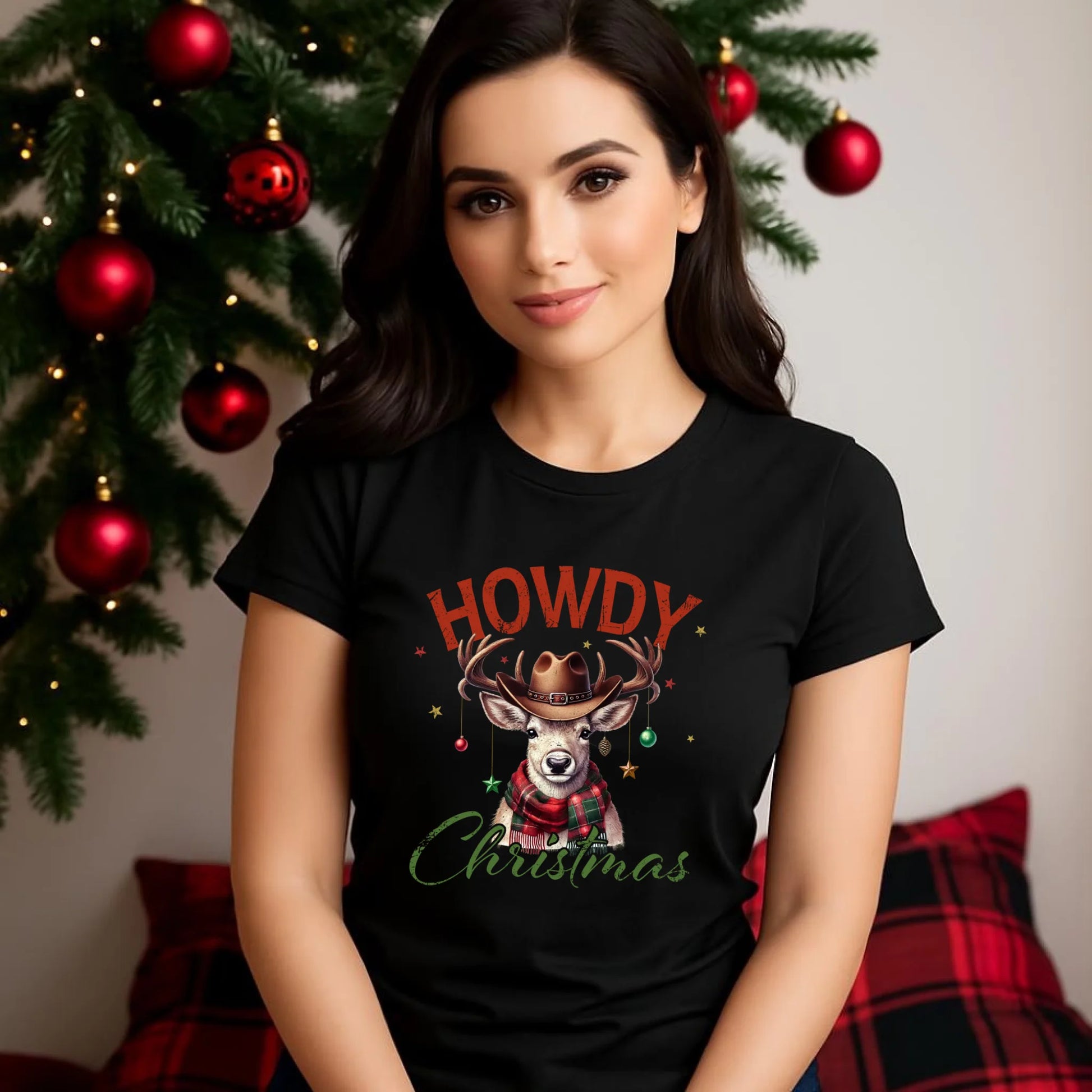 Koszulka damska świąteczna - Howdy Christmas BN54 - StoryCups.pl