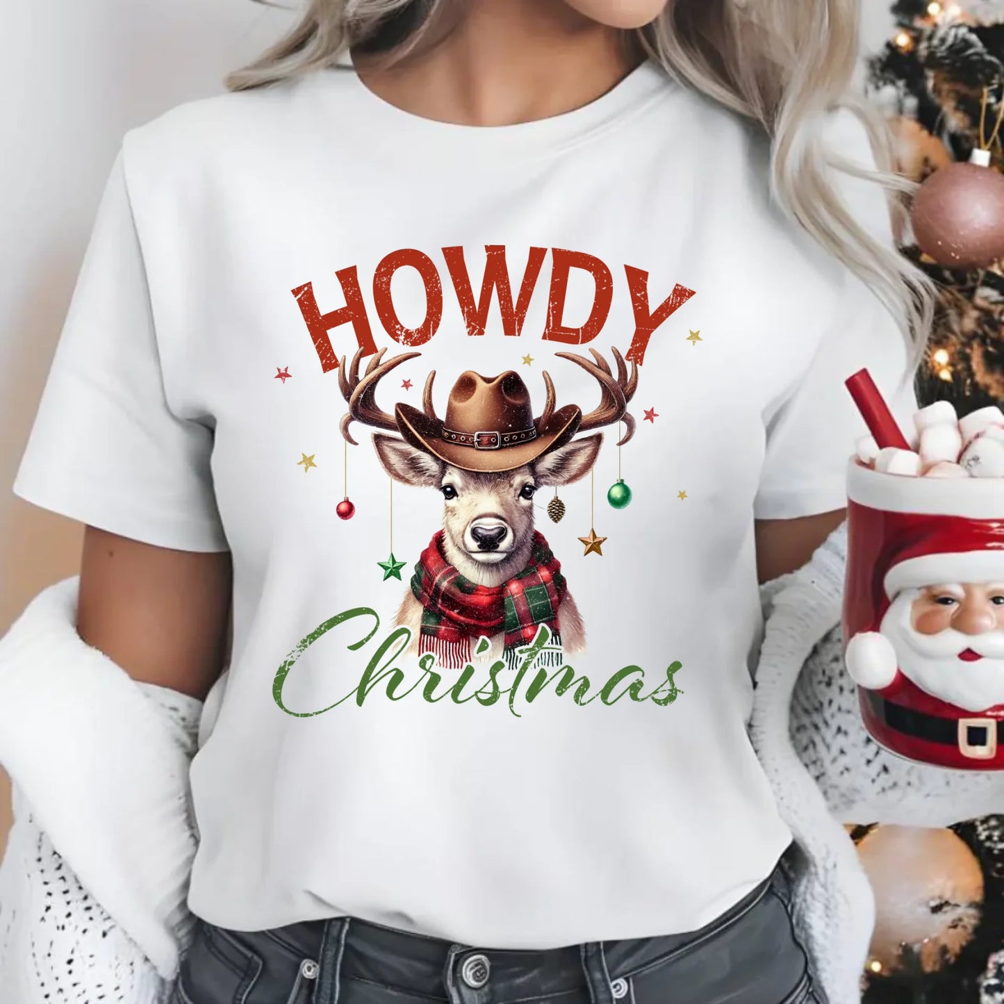 Koszulka damska świąteczna - Howdy Christmas BN54 - StoryCups.pl